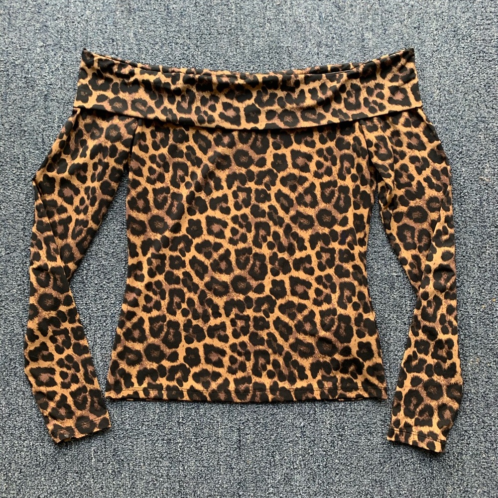 Leopard Off the Shoulder Top